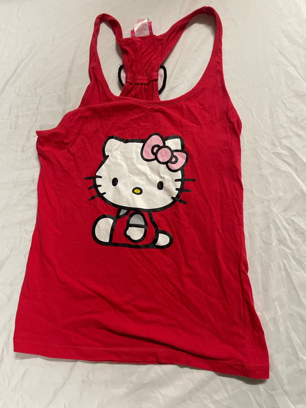 Hello Kitty Red Tank Top with Pink Bow Graphic